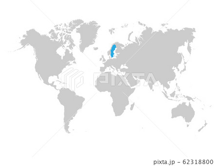 スウェーデン地図のイラスト素材