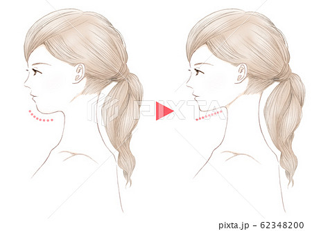 二重あごのイラスト素材