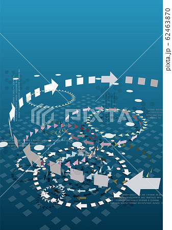 矢印 循環 円 流れのイラスト素材