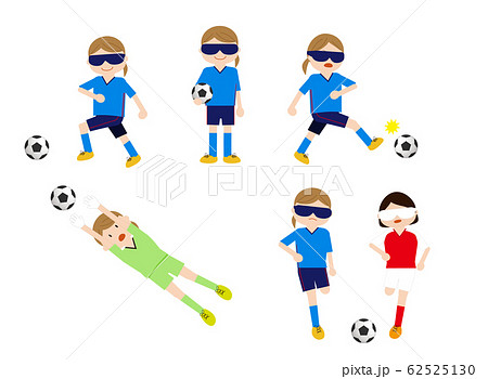 ブラインドサッカーのイラスト素材