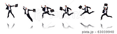 男性 男 ジャンプ ポーズ 姿勢の写真素材