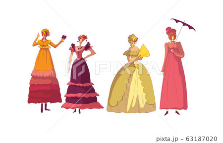 貴族 ファッション 服飾 ドレスの写真素材
