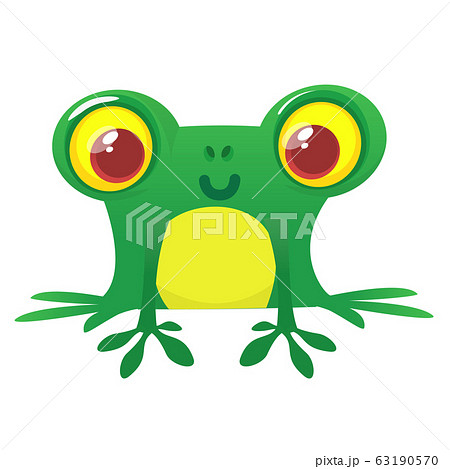 Funny Frog Cartoon Vector Illustrationのイラスト素材