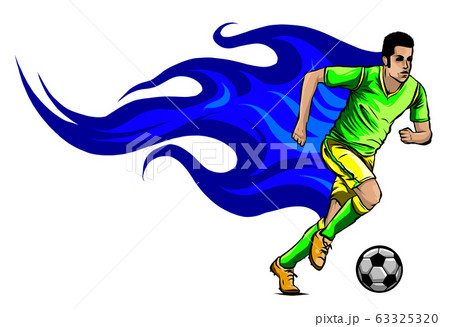 サッカー シルエット ゴールキーパー シュートのイラスト素材