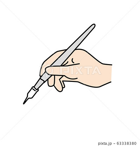 ペンを持つ手のイラスト素材 Pixta