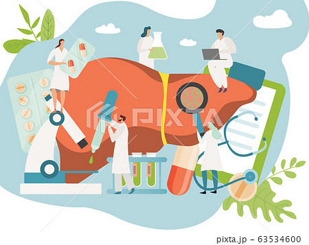 薬 キャラクター カプセル 虫眼鏡の写真素材