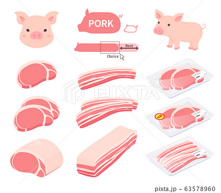 動物 豚 全身 可愛いのイラスト素材