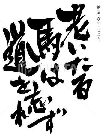 筆文字 ことわざ 縦書き 日本語のイラスト素材