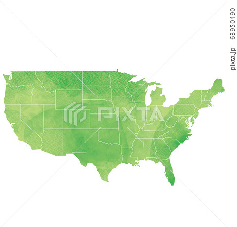 アメリカ 地図 アメリカ合衆国 州のイラスト素材