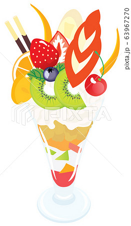 フルーツパフェのイラスト素材