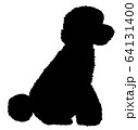犬シルエット 動物 遊んでいる犬 プードル トイプードルのイラスト素材