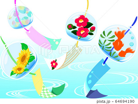 風鈴 金魚 ふうりんのイラスト素材