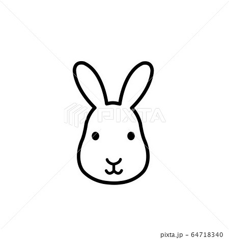 白黒ウサギのイラスト素材