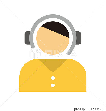 ベクター アイコン ヘッドフォン インカムのイラスト素材