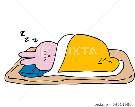 寝る 布団のイラスト素材