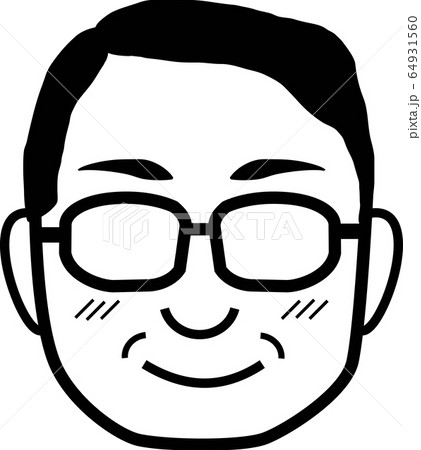 親父 メガネのイラスト素材