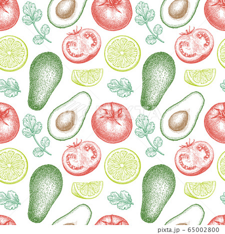 アボカド 背景 シームレス 壁紙のイラスト素材