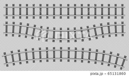 線路 レール カーブ 曲がるのイラスト素材