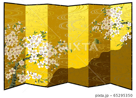 金屏風のイラスト素材