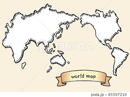 ベクター 世界地図 地図 手書きのイラスト素材