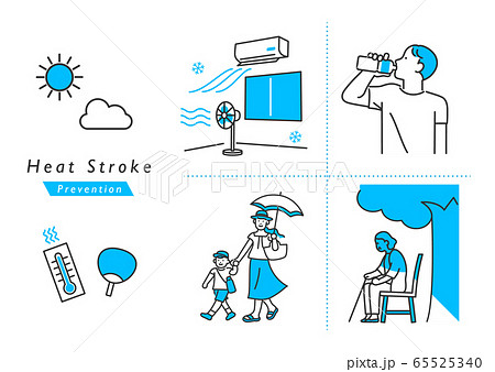 熱中症予防対策のイラスト素材