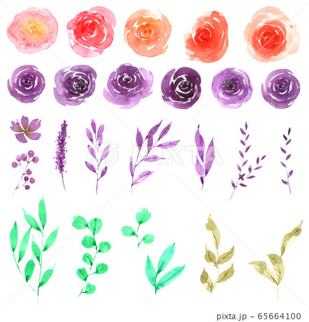 花 点描 かわいい イラストの写真素材