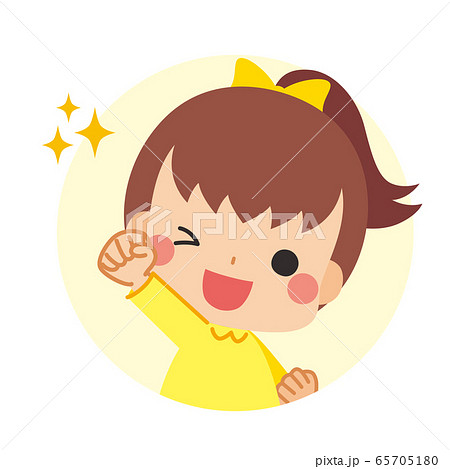 子ども アイコン 可愛い 女の子のイラスト素材