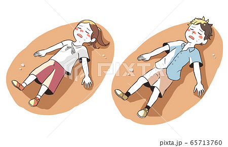 倒れるのイラスト素材