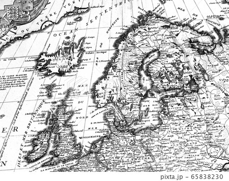 ヨーロッパ 地図 欧州 古地図 アンティークの写真素材