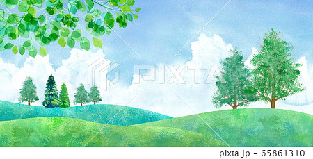 春の風景のイラスト素材