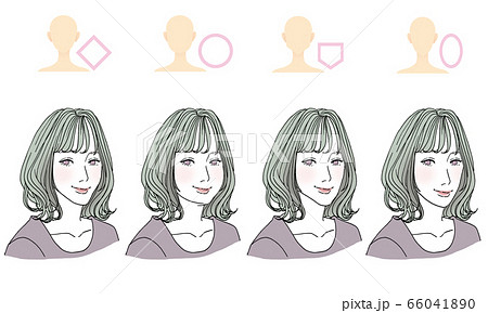 ヘアスタイルのイラスト素材