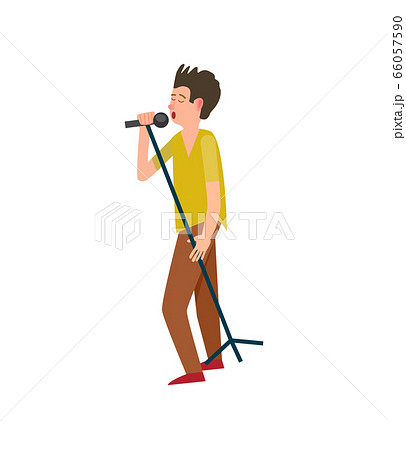マイク スタンドマイク 歌う 歌手のイラスト素材