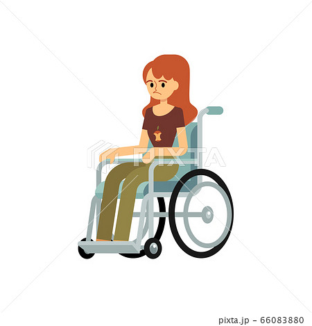 車椅子 患者 かわいい 女性のイラスト素材