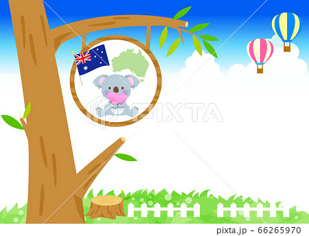 コアラ 国旗 オーストラリア かわいいのイラスト素材