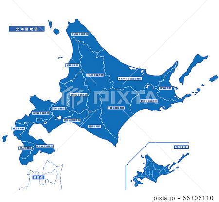 北海道地図のイラスト素材集 ピクスタ