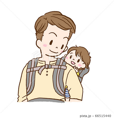 おんぶ 子供のイラスト素材