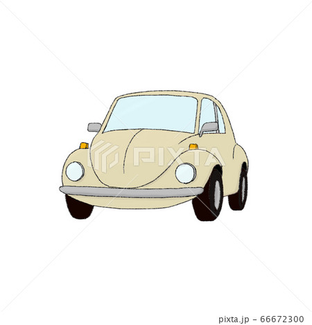 旧車 イラストカー 旧車イラスト かわいい車の写真素材