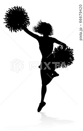チアガール チアリーダー 人影 影のイラスト素材