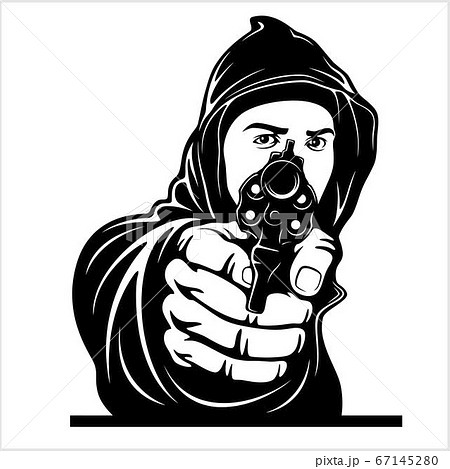 Gangster with Gun. COP with colt. Vector - Stock Illustration [65430575]  - PIXTA
