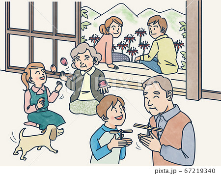 竹とんぼのイラスト素材