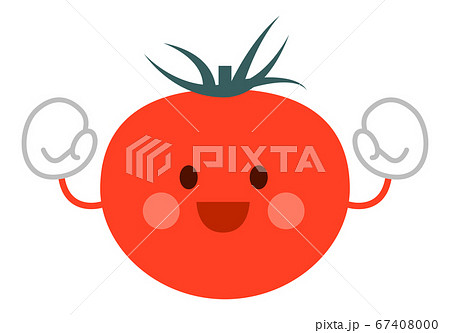 トマトキャラクターのイラスト素材