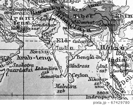 世界地図 インド インド洋 地図の写真素材