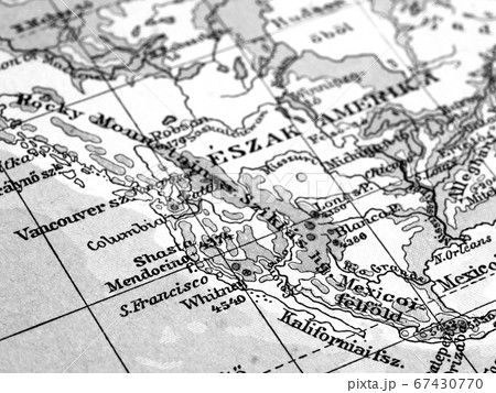 世界地図 マップ 古地図 アメリカの写真素材