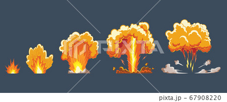 エフェクト 効果 爆発 アニメの写真素材