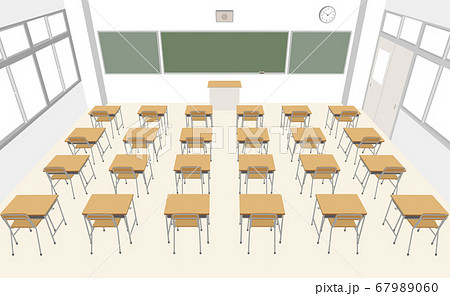 教室 窓 学校 机のイラスト素材