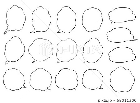 もこもこ 吹き出しのイラスト素材