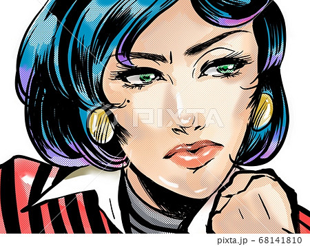 女 アメコミのイラスト素材