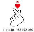 指でハートを表すハンドサイン 韓国 アイコン のイラスト素材