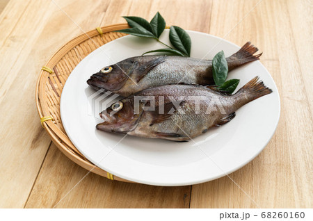 魚 ガヤ エゾメバル 食べ物の写真素材