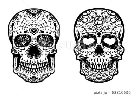 骸骨 ドクロ メキシコのイラスト素材